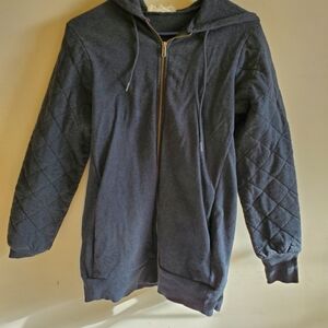 Synergy organic charcoal gray cross town coat/ hoodie size small